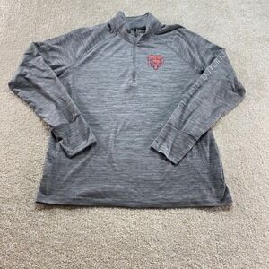 47 Brand Chicago Bears Shirt Mens Large Heathered Gray NFL Quarter Zip Pullover